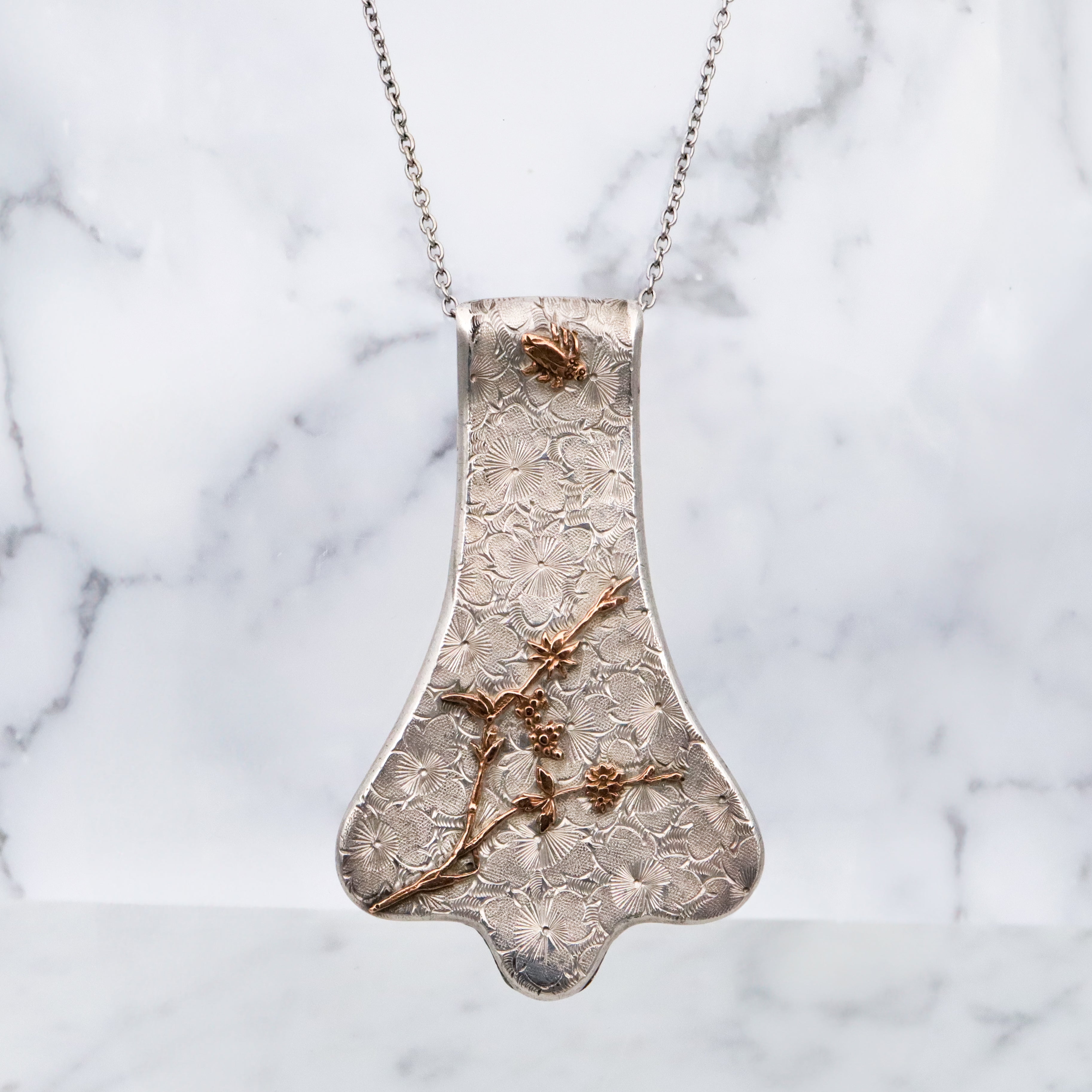 Antique Aesthetic mixed metals sterling bug chatelaine clip by Dominick & Haff